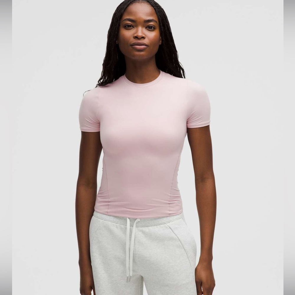 Lululemon Wundermost Ultra-Soft Nulu Hip-Length Crewneck Shirt - Pink Haze